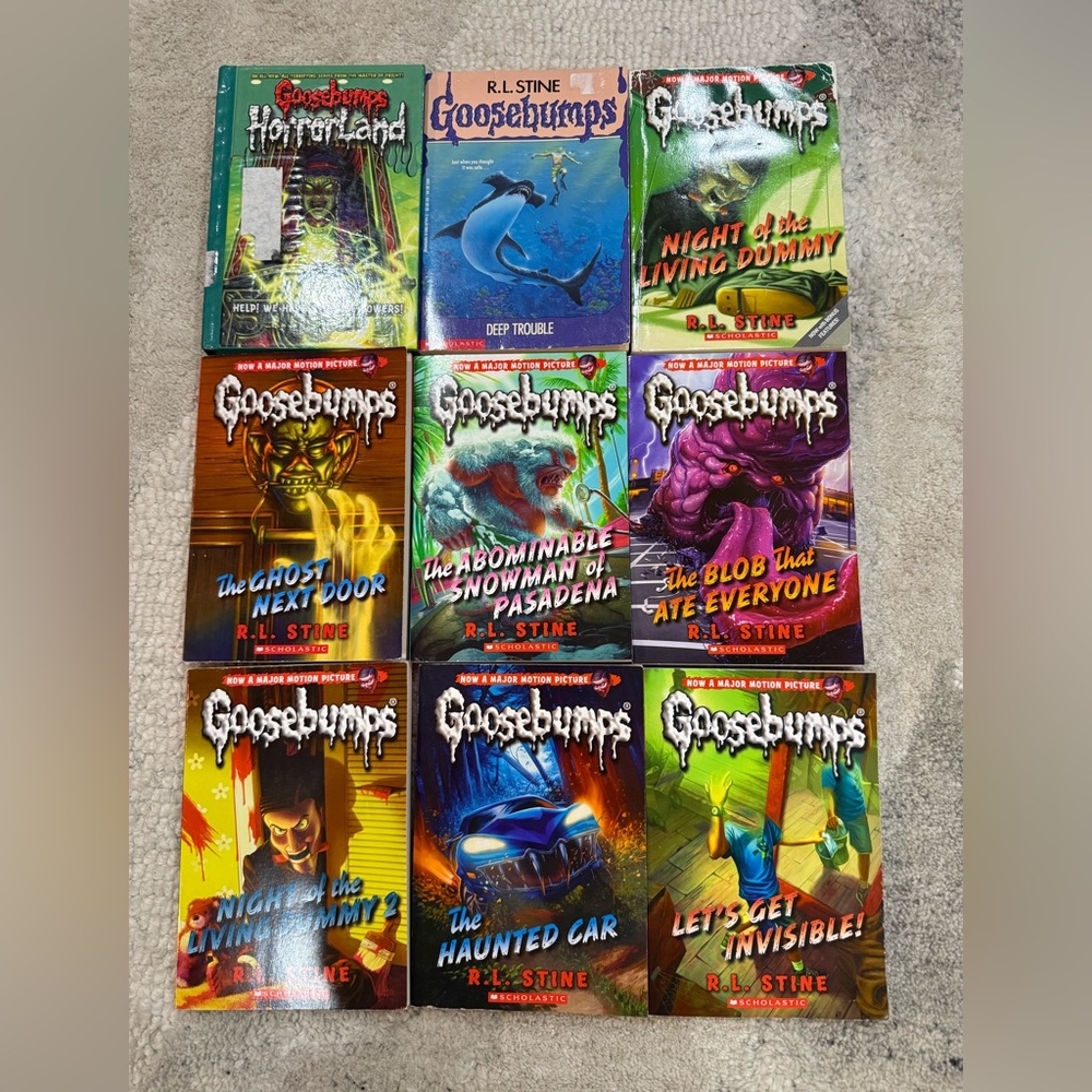 R.L. Stine Goosebumps Books Lot Of 9 Different‎ Stories 8 Paperback